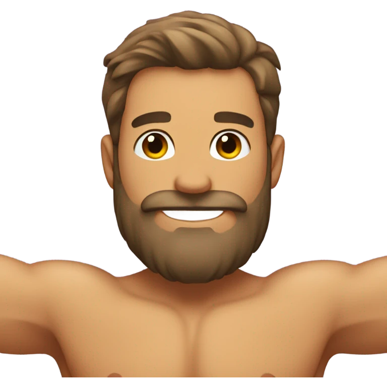 Man armpit shirtless with beard emoji