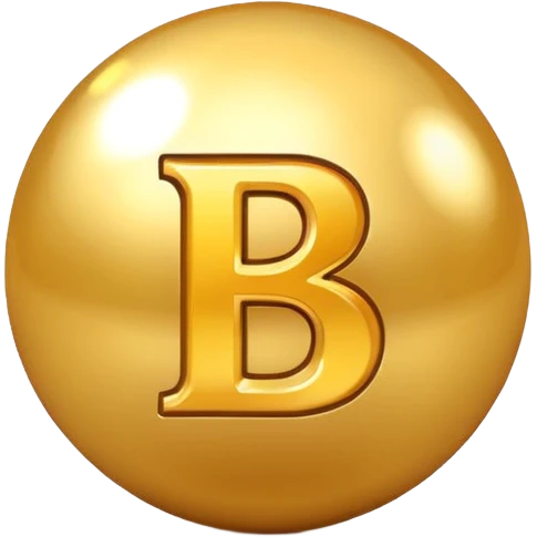 Create a golden ball emote using the initials B, E. From Belle Essence (name of a clothing shop) emoji