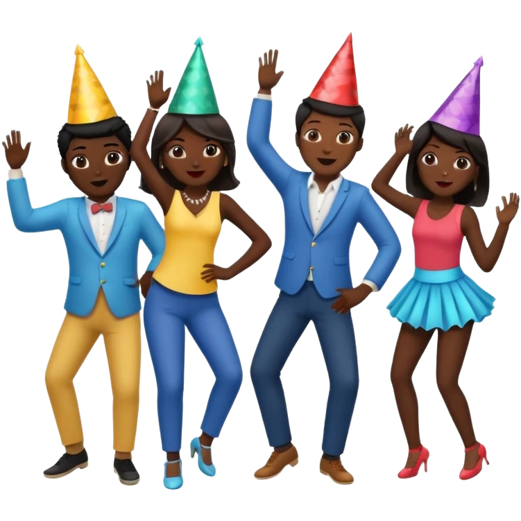 dancing party black  emoji
