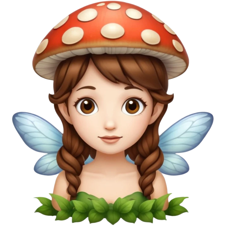 Mushroom fairy brown hair emoji