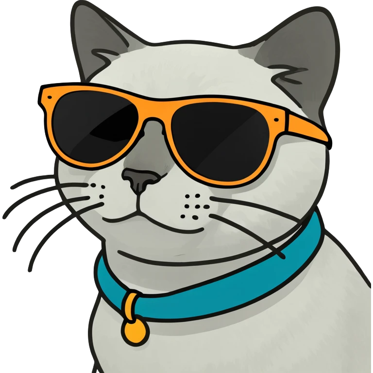 Cat with sunglasses emoji