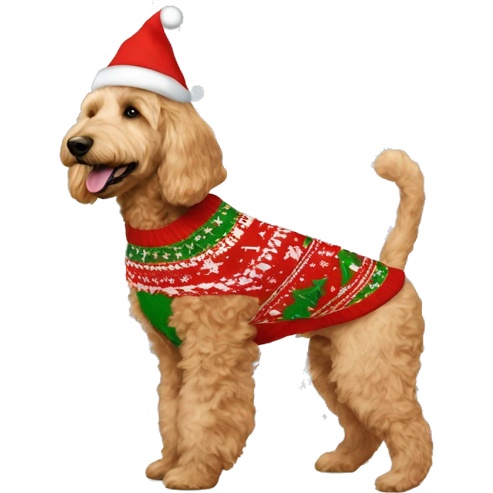 goldendoodle Elf-MrNarwald Christmas sweater emoji