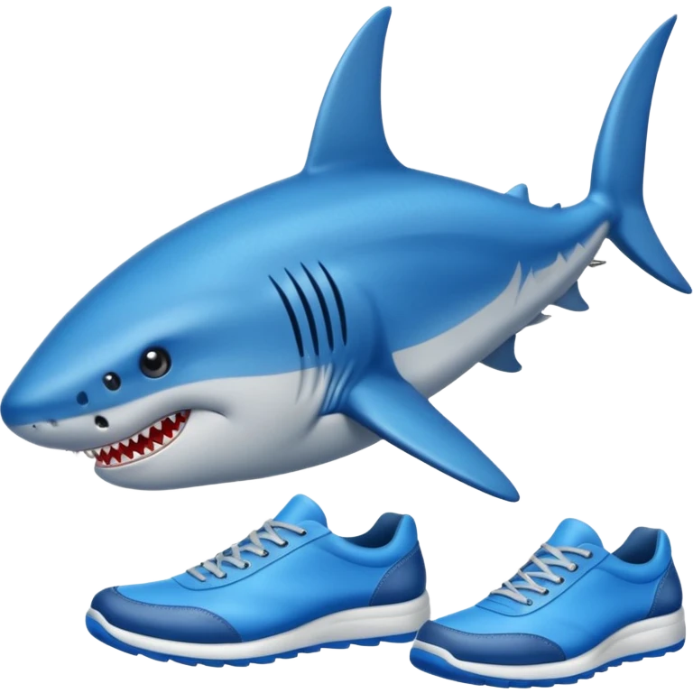 Tiburón con zapatos azules  emoji