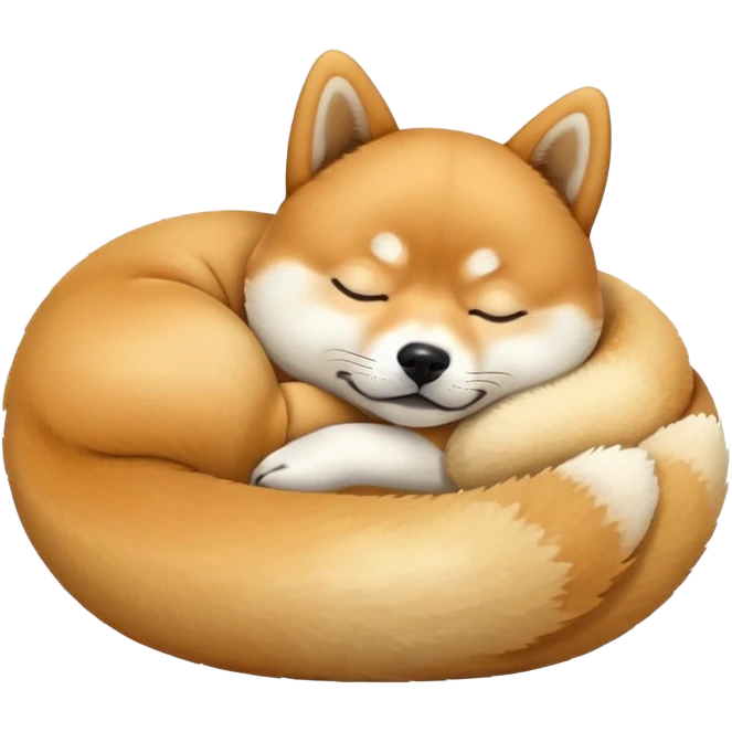 Sleeping shiba inu shaped like a cylinder  emoji
