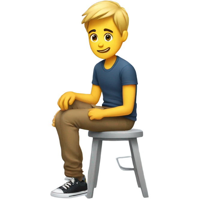 guy touching his leg  emoji