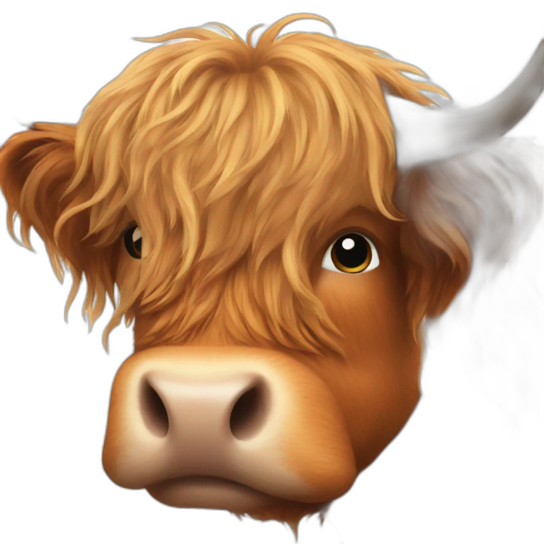 Fatty scottish highland cow emoji
