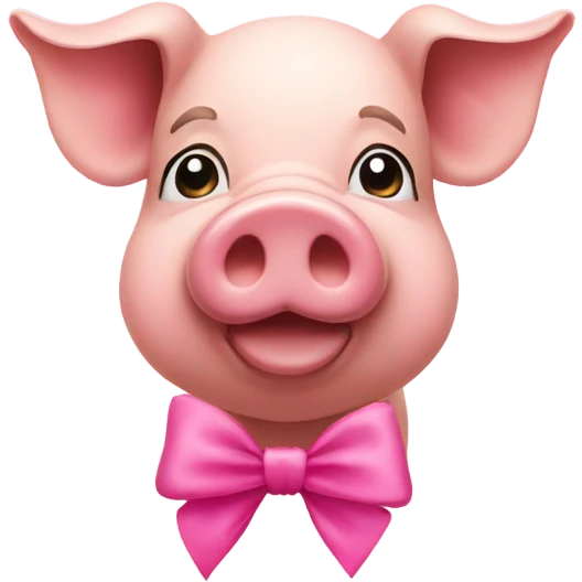 Pig with pink bow on forehead emoji