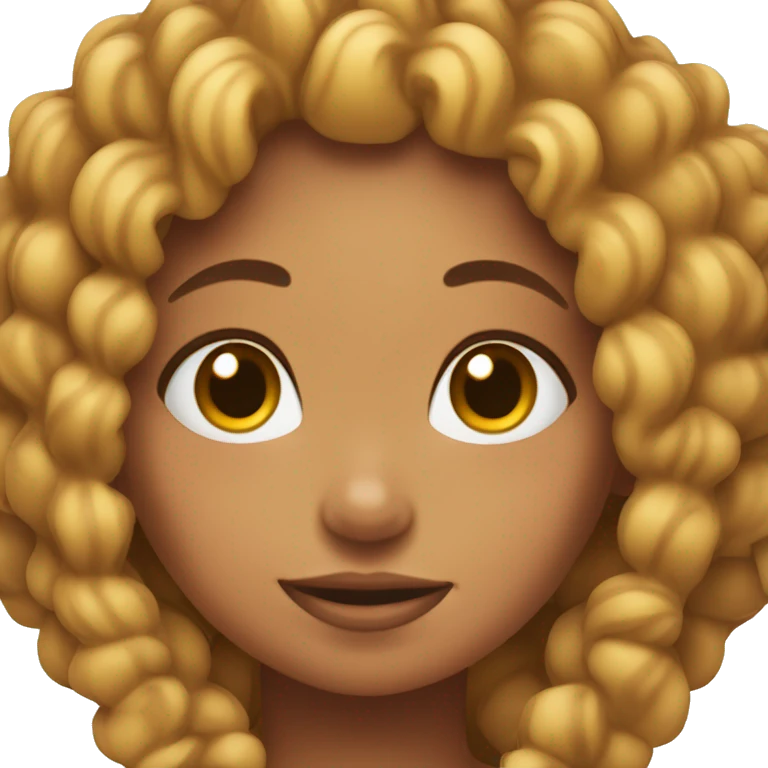 Bronskin girl with curly braids making hand heat  emoji