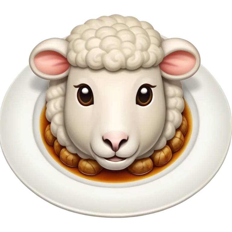 Sheep head dish on a plate emoji