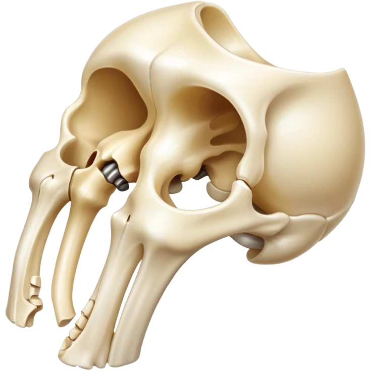knee bone, patella bone, anatomical knee joint bones emoji