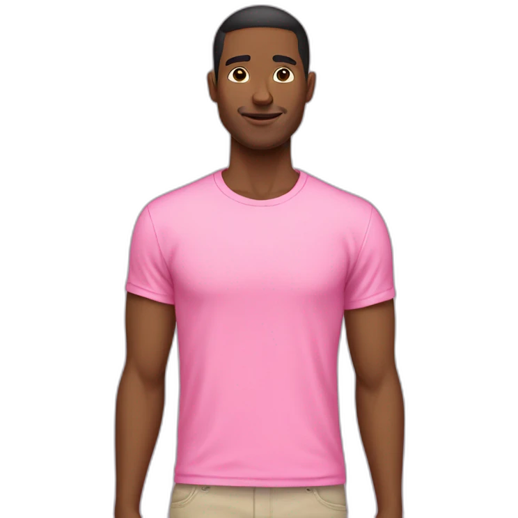 A men dressing a pink t shirt  emoji