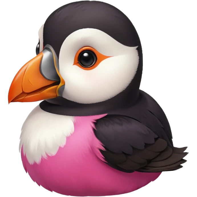 pink puffin blowing emoji
