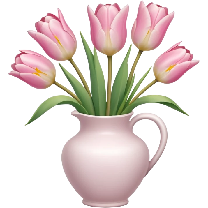 Light pink tulips in white vase emoji