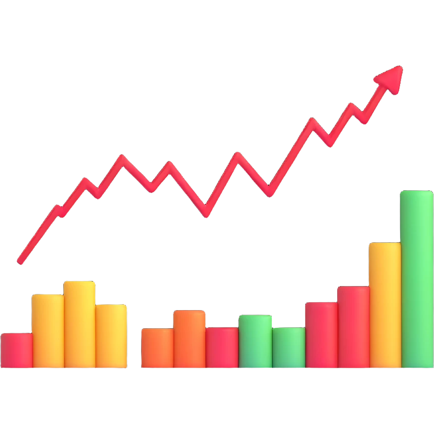 stock market with rising graph emoji