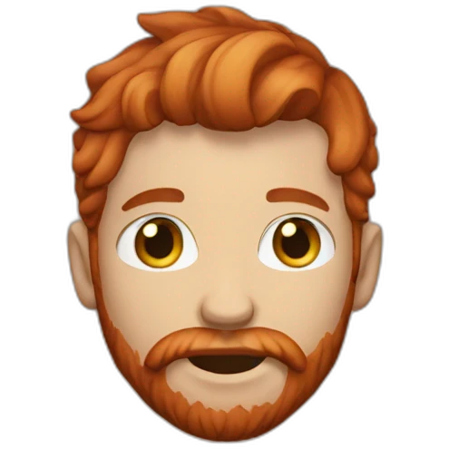 red haired man with beard hugging emoji