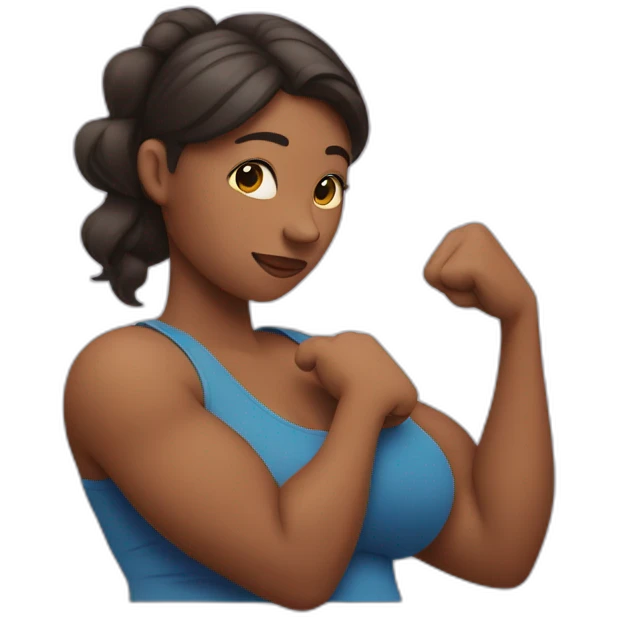 pregnant woman flexing bicep emoji