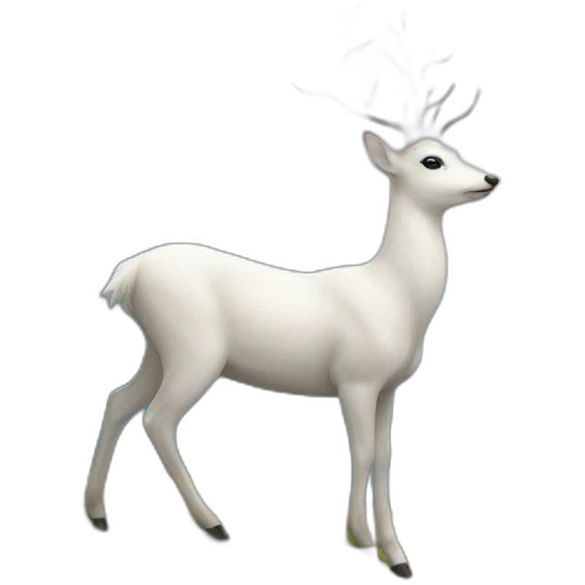 White deer at the top of hill emoji