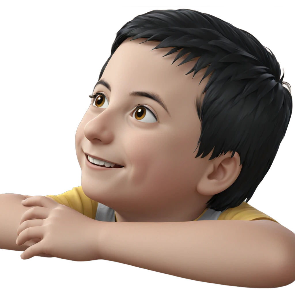 happy boy with black hair emoji