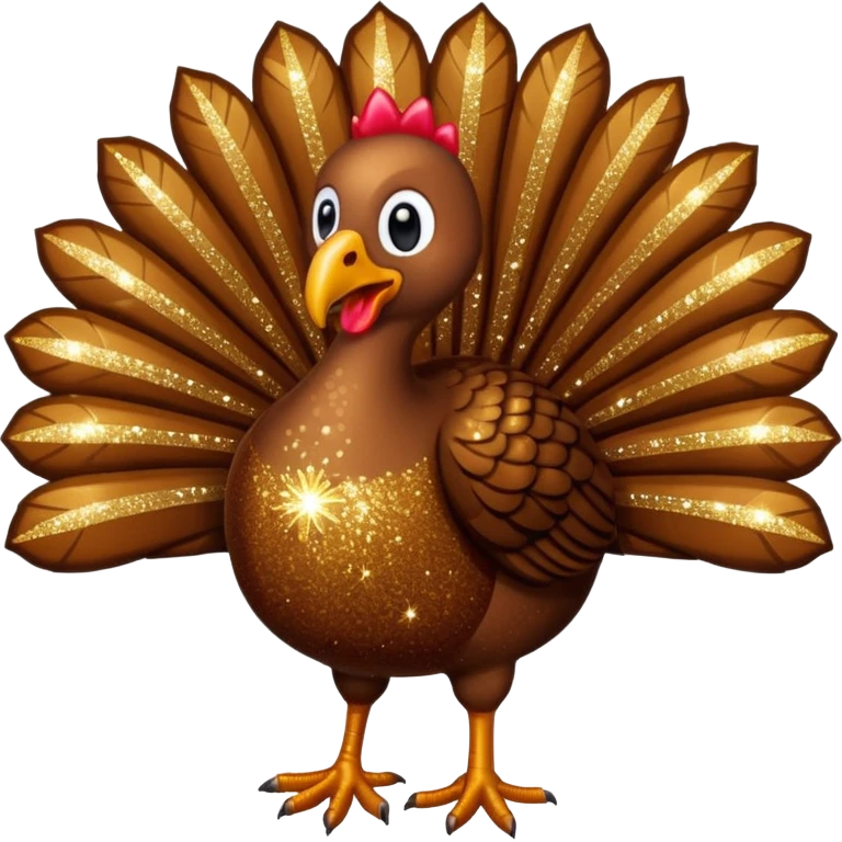 Brown glitter turkey emoji