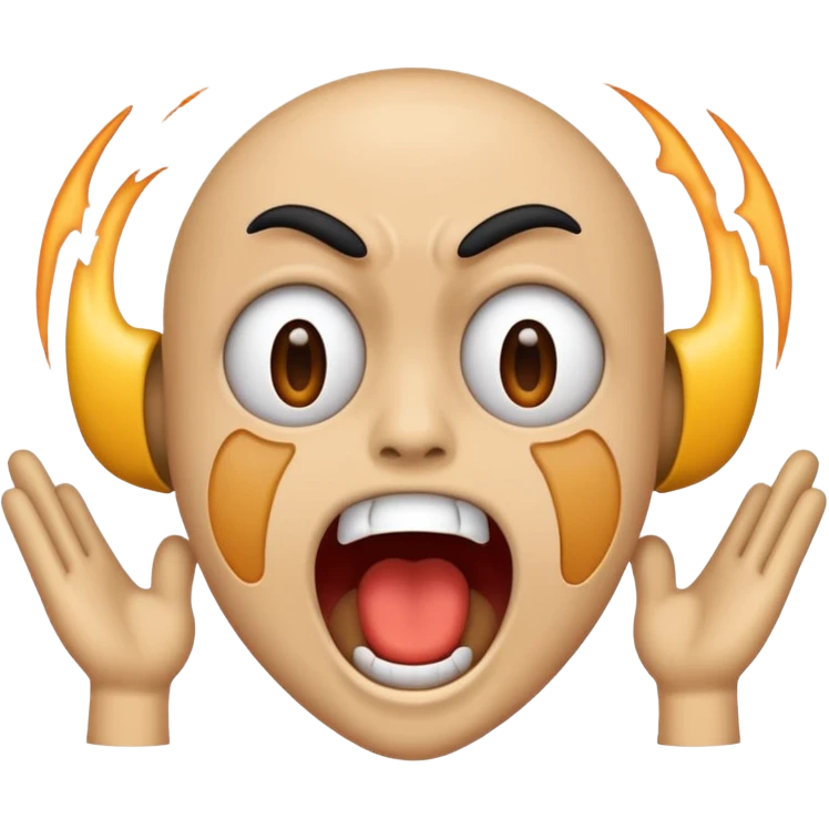 Someone screaming as loud as they can, make it skin color and no other stuff on it emoji