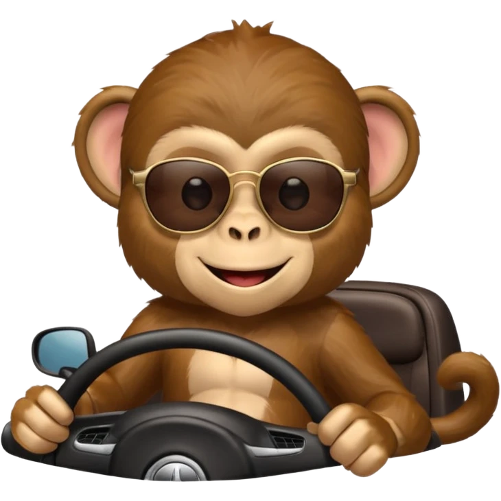 a monkey driving a car
 emoji