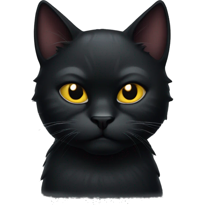 An angry black cat emoji