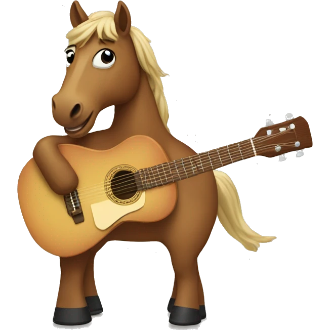 Horse playing a guitar emoji