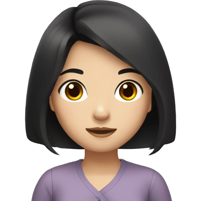 asian girl with black hair and brown eyes emoji