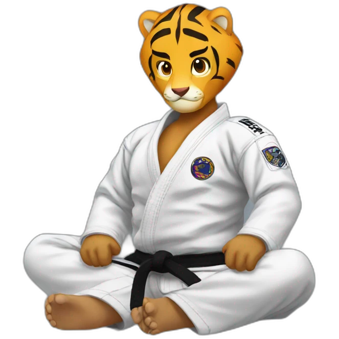 BJJ seated guard  Tiger  emoji