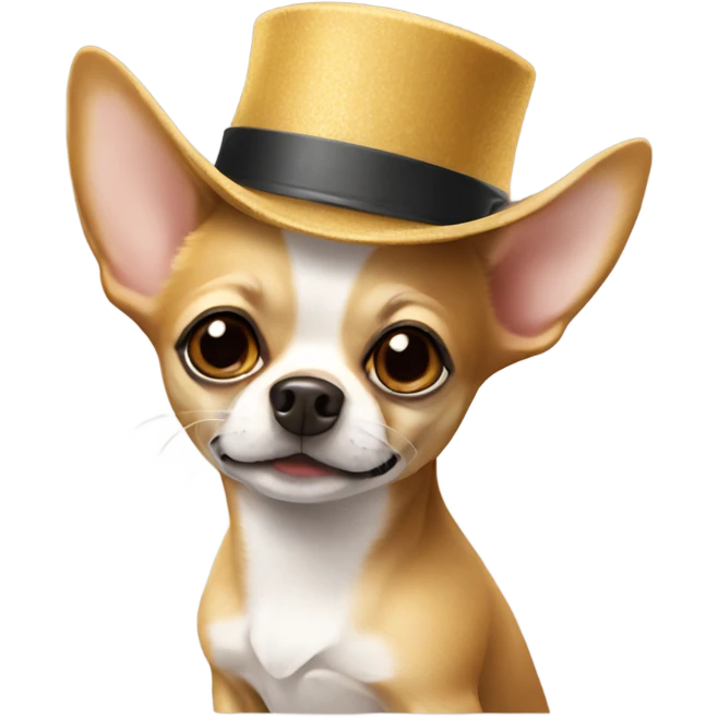 Chihuahua with hat on emoji