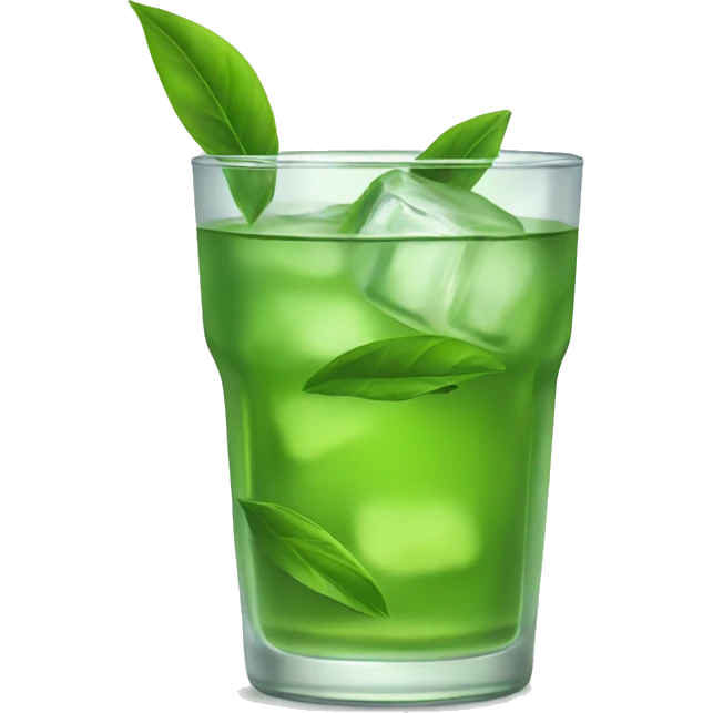 green tea with ice in a glass emoji