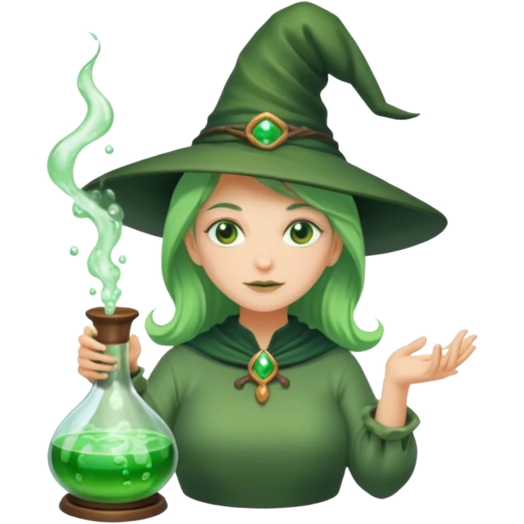 green witch cooking potion emoji
