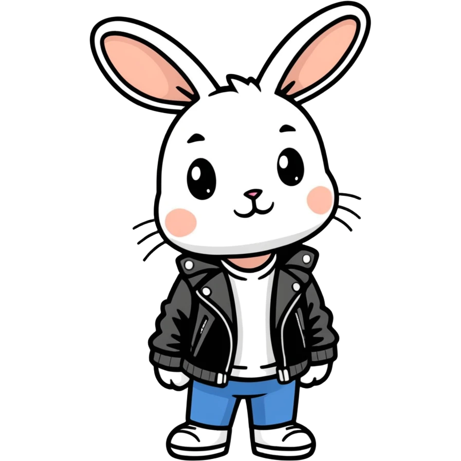 White rabbit biker emoji