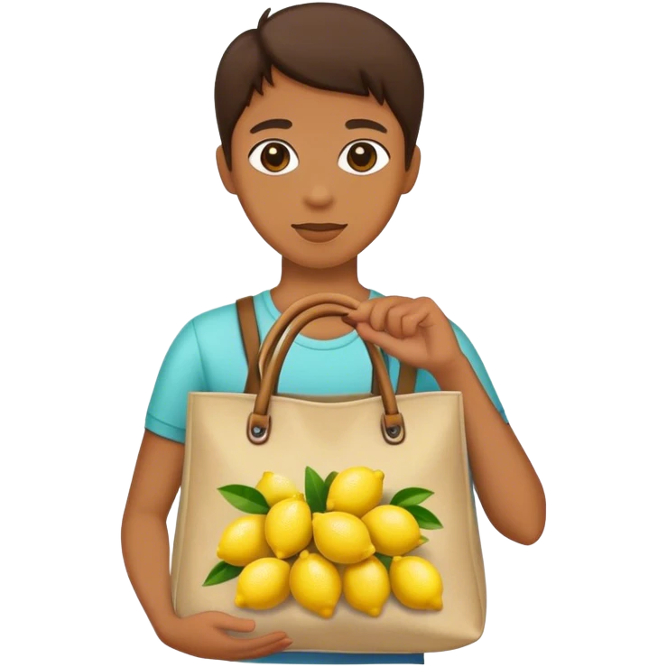bag holding lemons emoji