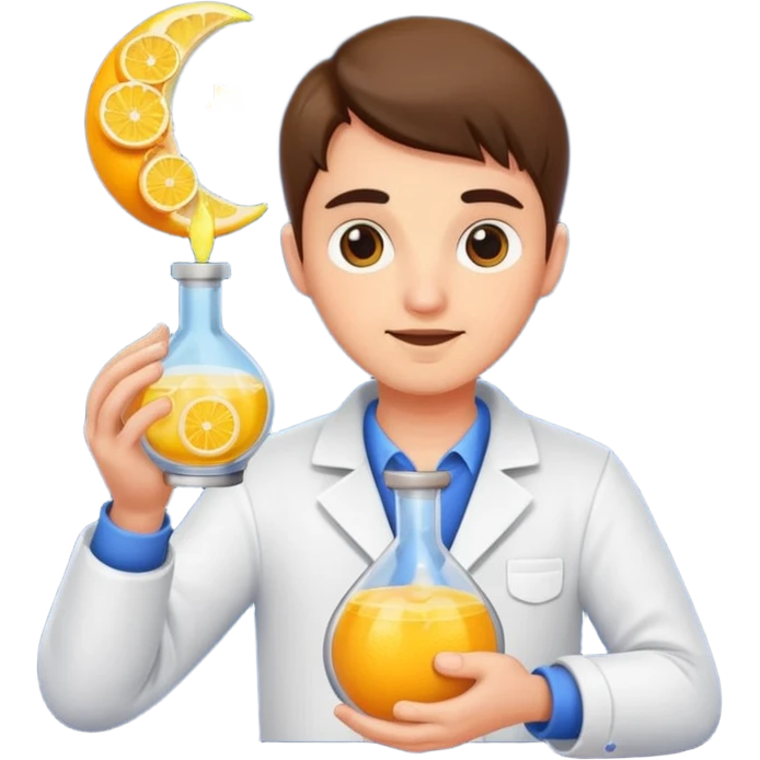 potion maker character squeezing moon like citrus into vial emoji
