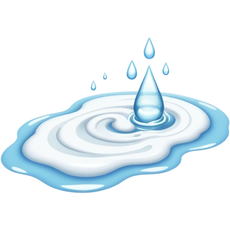 a puddle of white and clear liquid emoji