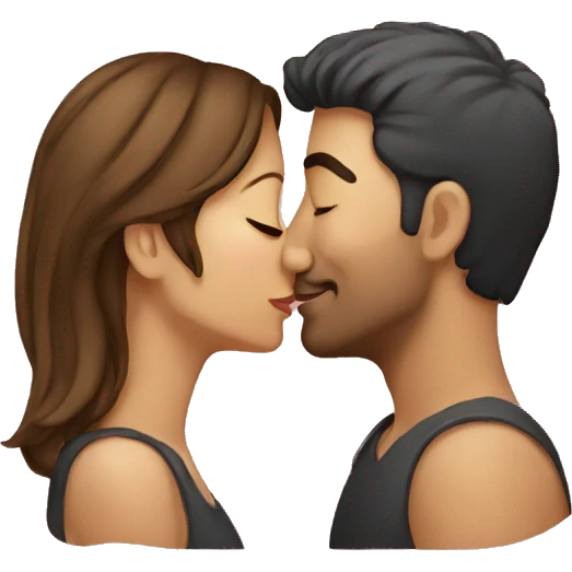 man kissing woman emoji