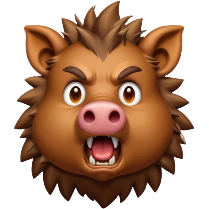 A shocked boar, with its top head exploding from shock a mix of 🐗 facing forward, and this emoji-🤯 emoji