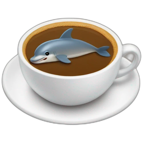 Un dauphin qui boit du café emoji