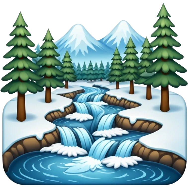 Ein Rhe das in einem Wald ist und es Schneit emoji