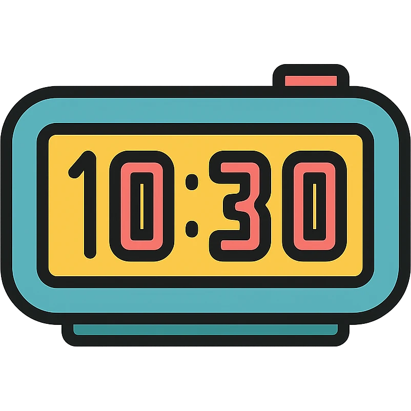 modern digital clock icon emoji