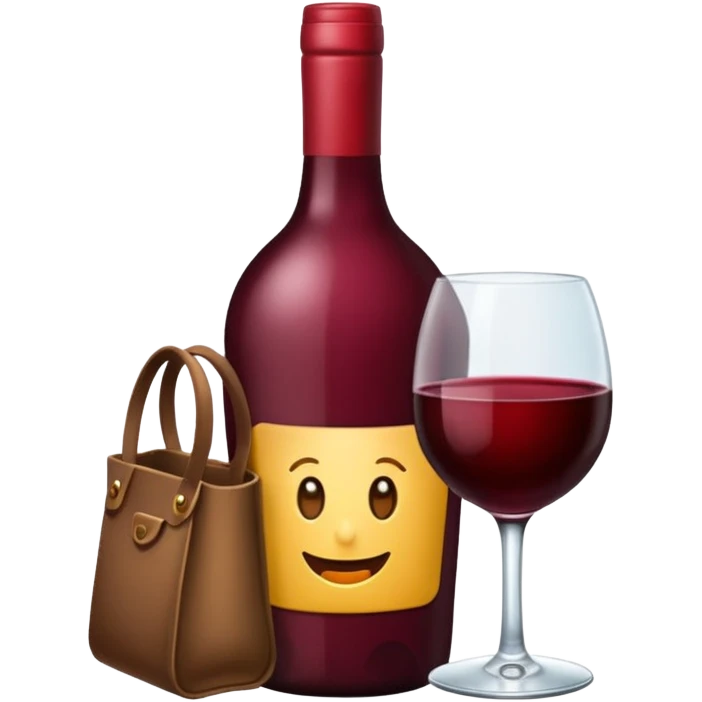 Emojis de vinho vermelho, bolsa, emoji