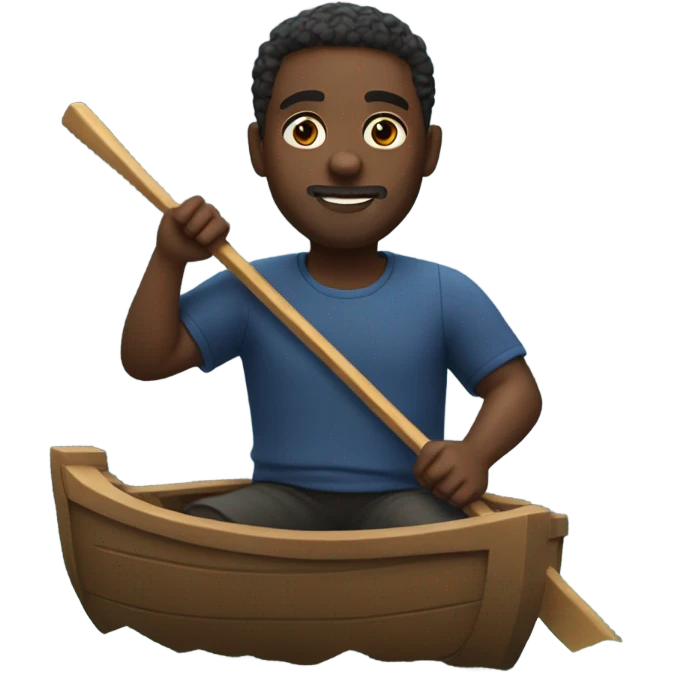 Black man rowing a boat emoji