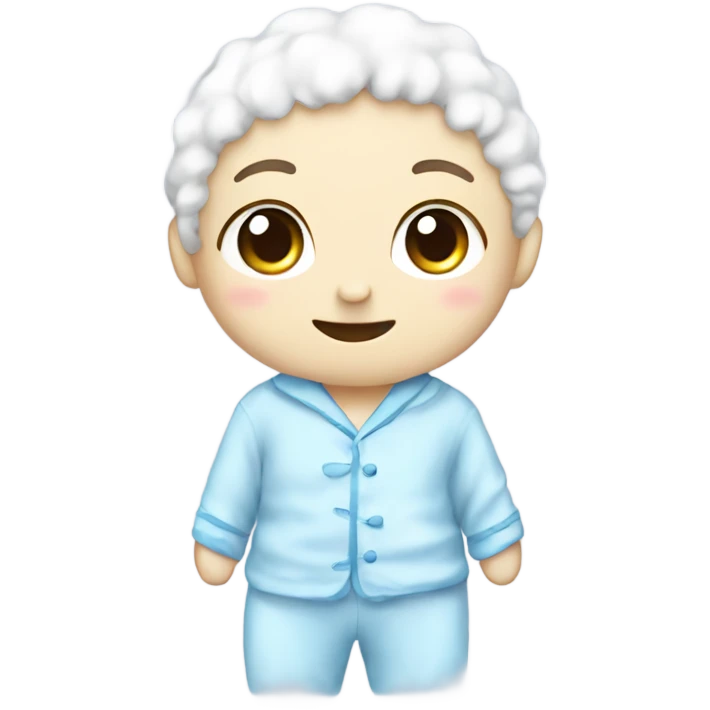 pajamas cute with colour of soft sweet blue and added colour white emoji