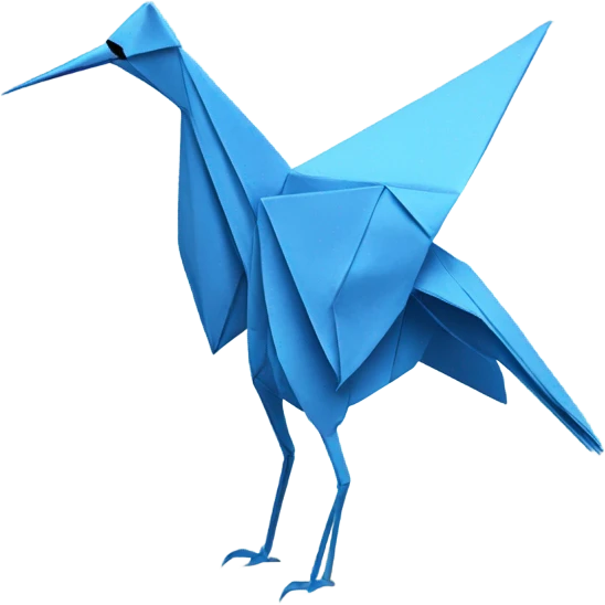 Origami crane blue better emoji