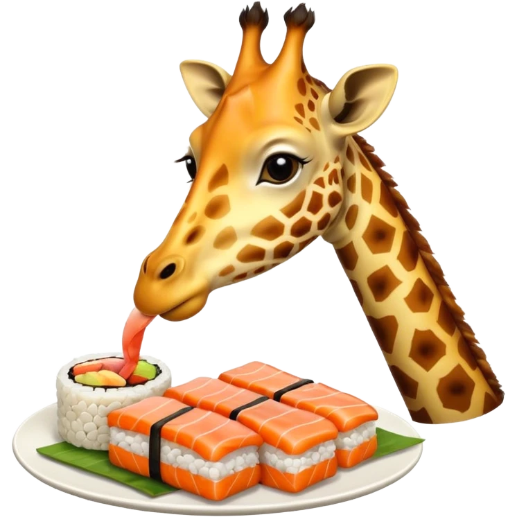 Giraff eating sushi emoji
