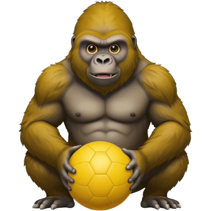 Gorilla with yellow kickball emoji