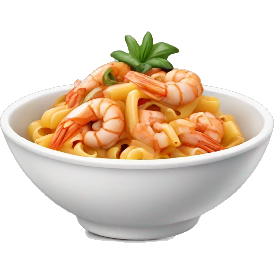 Spicy Seafood pasta in a bowl  emoji
