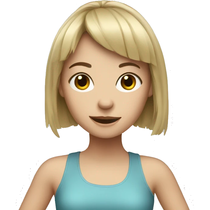 white girl with bangs dancing emoji