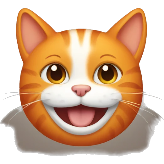 an orange cat smiling down  emoji